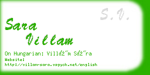 sara villam business card